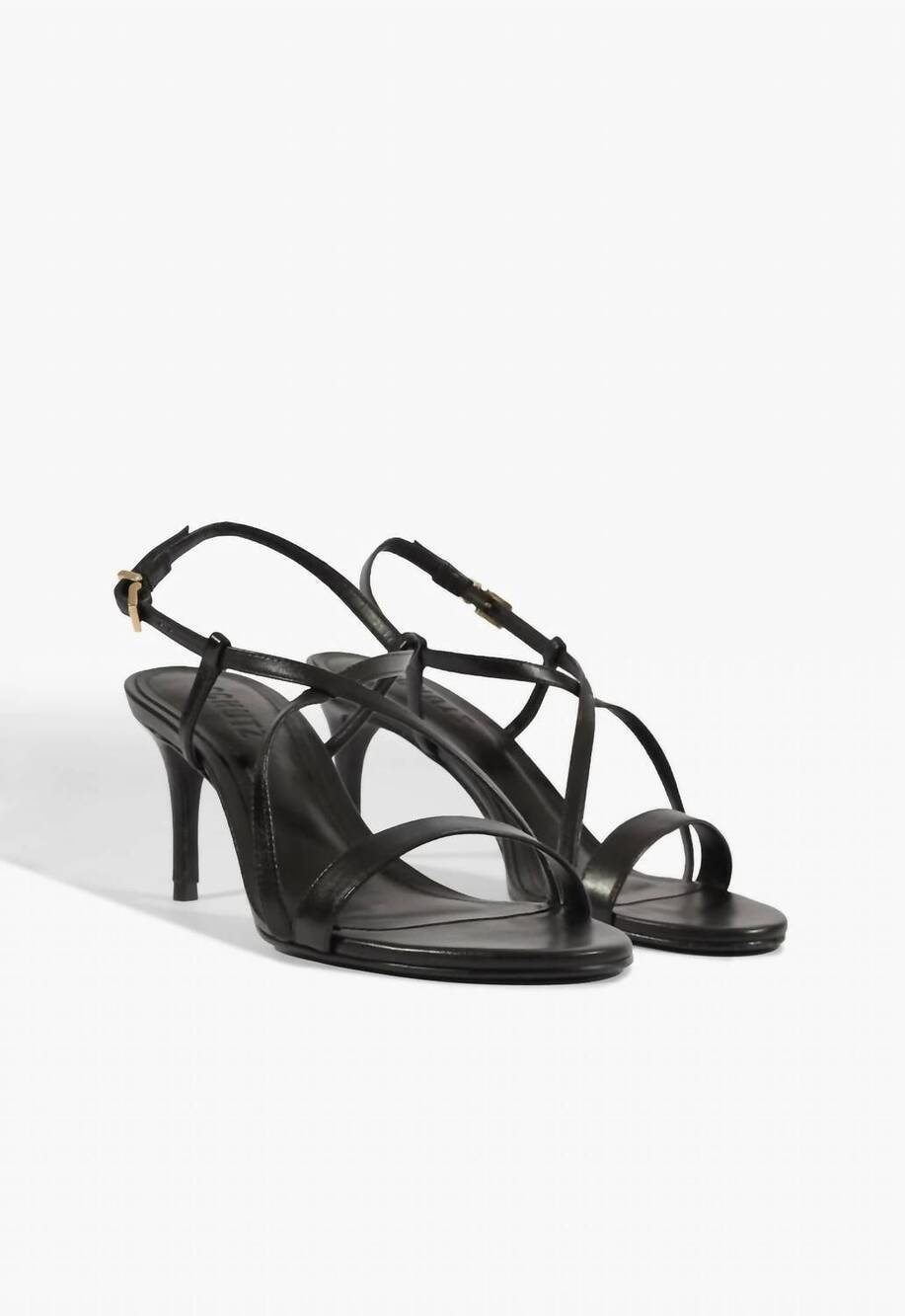 NEW SCHUTZ women's avaline stiletto leather sandals in black